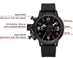 Men Automatic Self Wind Mechanical Rubber Strap Watch