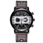 Sport Military Clock Leather Strap Wristwatch