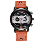 Sport Military Clock Leather Strap Wristwatch