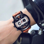 Sport Military Clock Leather Strap Wristwatch