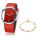 Leather clock Women watch