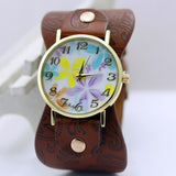 shsby Printed leather Bracelet women dress Watch