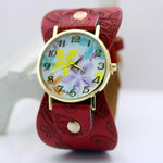 shsby Printed leather Bracelet women dress Watch