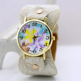 shsby Printed leather Bracelet women dress Watch