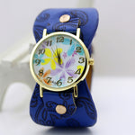 shsby Printed leather Bracelet women dress Watch