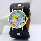 shsby Printed leather Bracelet women dress Watch