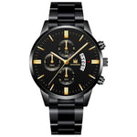 Men luxury business Quartz watch golden