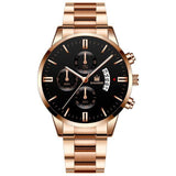 Men luxury business Quartz watch golden